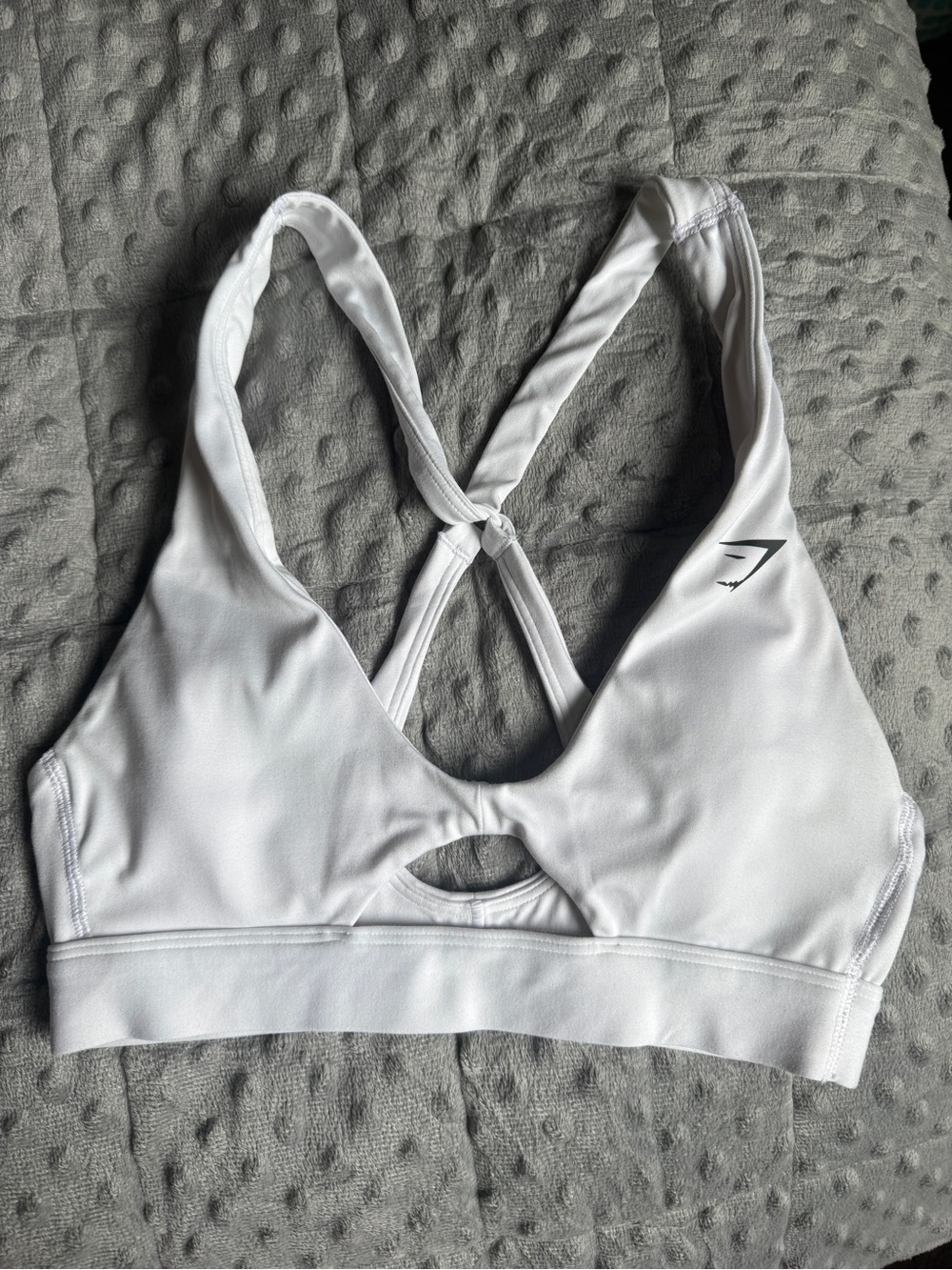 Gymshark White Crisscross Low-Impact Sports Bra